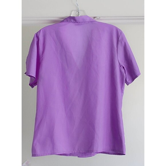 Vintage 1970s Casual Corner Button Front Blouse - Lavender - Med/Large - Picture 3 of 10